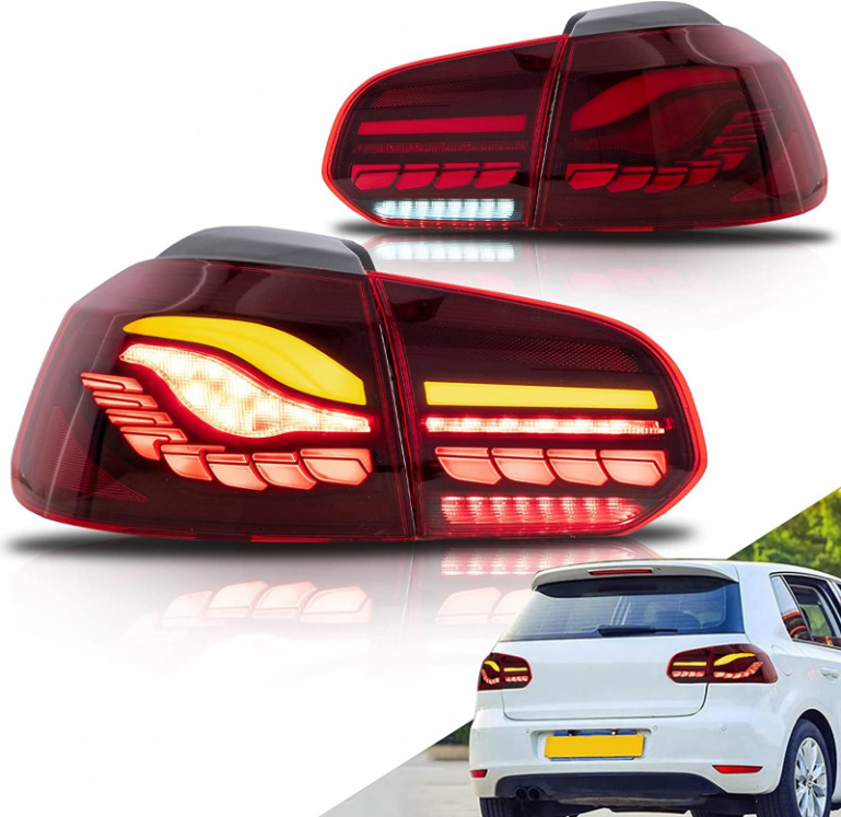 Voll LED Upgrade Design Rückleuchten für VW Golf 6 VI 08 12 Kirschrot