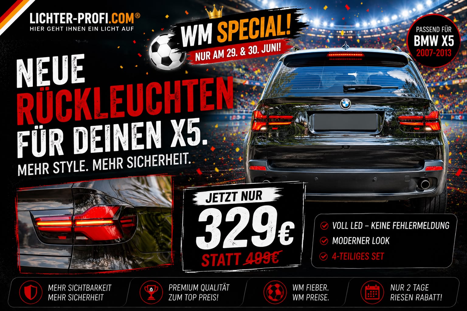 Tagesknaller BMW X5 Rückleuchten Tagesknaller BMW X5 Rückleuchten