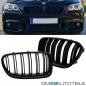Preview: 2x Kühlergrill Grill Schwarz MATT Doppelsteg passend für BMW F10 F11 auch M M5