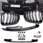 Preview: Sport-Performance Front Spoiler + Doppelsteg Kühlergrill Schwarz glanz passt für BMW 5er F10 F11 M-Paket