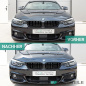 Preview: 2x Kühlergrill Schwarz Glanz Doppelsteg +Emblemhalter passend für BMW 4er F32 F33 F36 auch M4 + M alle Modelle