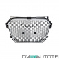 Preview: Kühlergrill Waben Grill Silber Schwarz hochglanz passt für Audi A1 8X 2010-2015 auch quattro