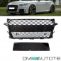 Preview: Wabengrill Schwarz glanz komplett Gitter Grill passt für Audi TT 8S FV nicht RS ab 2014-2018