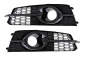 Preview: Upgrade Nebelscheinwerfer Gitter für Audi A6 4G (C7) Hochglanz schwarz in Wabengitter Design 14-18