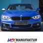 Preview: LACKIERT Bi Colour Schwarz glanz + Estoril Blau Frontspoiler Sport-PERFORMANCE für BMW 4er F32 F33 F36 mit M-Paket