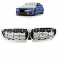 Preview: Upgrade "Teardrop" Design Sportgrill Frontnieren für BMW 3er G20 / G21 19-22 Hochglanz schwarz/Matt silber