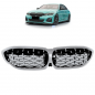 Preview: Upgrade "Teardrop" Design Sportgrill Frontnieren für BMW 3er G20 / G21 19-22 Hochglanz schwarz/Matt chrom