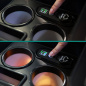Preview: Black Edition Staufach Mittelkonsole Ablage für Ford Transit Custom 12+ mit RGB Farbwechsel-LED Beleuchtung, USB und Induktions-Ladestation