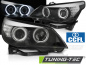 Preview: LED Angel Eyes Scheinwerfer für BMW 5er E60/E61 03-07 schwarz mit LED Blinker