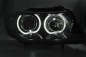 Preview: LED Angel Eyes Scheinwerfer für BMW 3er E90/E91 05-08 schwarz mit LED Blinker