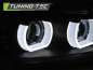 Preview: 3D LED Tagfahrlicht Angel Eyes Scheinwerfer für BMW 3er E90/E91 LCI 09-11 schwarz