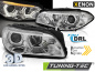 Preview: Xenon LED Tagfahrlicht Angel Eyes Scheinwerfer für BMW 5er F10/F11 10-13 chrom mit LED Blinker