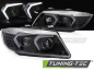 Preview: "UPGRADE+" Design LED Angel Eyes Scheinwerfer Set für BMW 3er E90/E91 05-08 schwarz mit LED Blinker