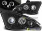 Preview: LED Angel Eyes Scheinwerfer für Ford Focus 1 Facelift 01-04 schwarz