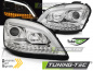 Preview: LED Tagfahrlicht Design Scheinwerfer für Mercedes Benz ML W164 05-08 chrom mit dynamischem LED Blinker