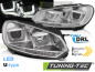 Preview: LED Tagfahrlicht Scheinwerfer für VW Golf 6 08-12 chrom im Golf 7 Design mit dynamischem LED Blinker