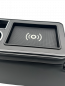 Preview: Chrom Edition Staufach Mittelkonsole Ablage für Ford Tourneo Custom 12+ mit RGB Farbwechsel-LED Beleuchtung, USB und Induktions-Ladestation