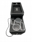 Preview: Chrom Edition Staufach Mittelkonsole Ablage für Citroen Jumpy III 16+ mit RGB Farbwechsel-LED Beleuchtung, USB und Induktions-Ladestation