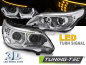 Preview: 3D LED Angel Eyes Scheinwerfer für BMW 5er E60 / E61 03-07 chrom mit LED Blinker