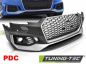 Preview: Upgrade Design Frontstoßstange für Audi A4 B9 (8W) 15-19 inkl. Zubehör mit PDC schwarz/silber