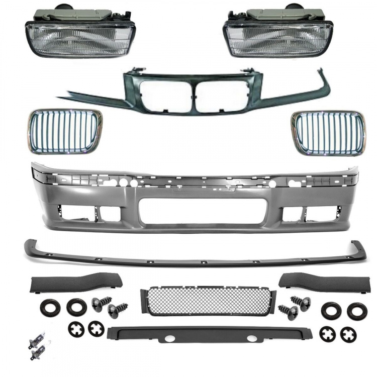 Stoßstange vorne + Grill + Nebel OEM +Grillhalter passt für BMW bj.91-96 auch M3