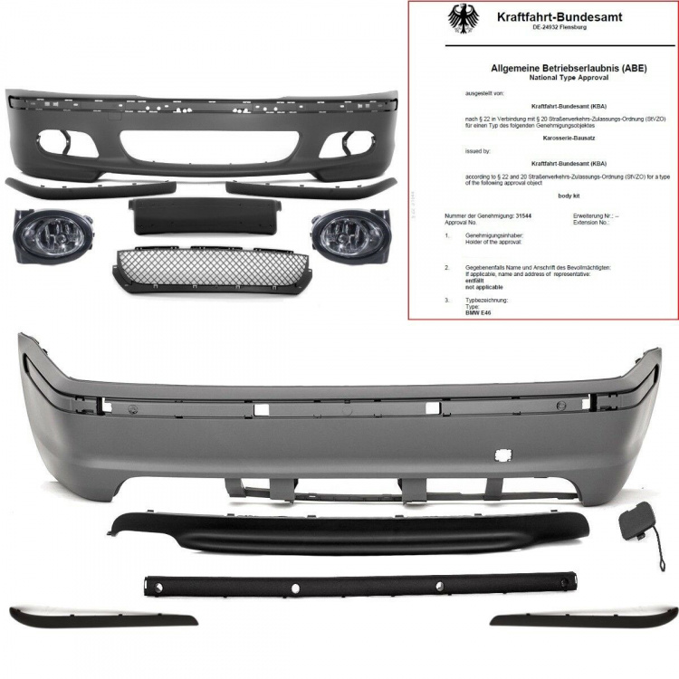 LIMOUSINE Bodykit Stoßstange Front +Heck passt für BMW E46 nicht M Paket II+ABE*