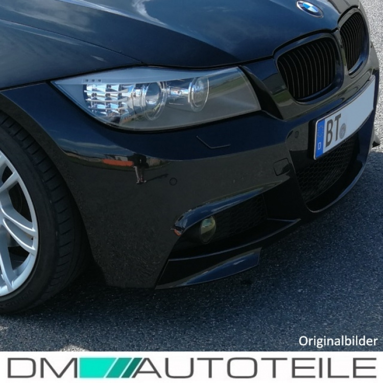 LCI Satz Flaps Stoßstangenspoiler Splitter Lippe Schwarz Matt passend für BMW E90 E91 Facelift ab 2008