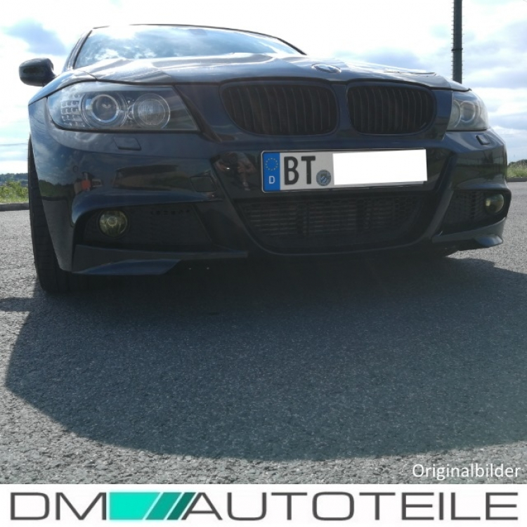 LCI Satz Flaps Stoßstangenspoiler Splitter Lippe Schwarz Matt passend für BMW E90 E91 Facelift ab 2008