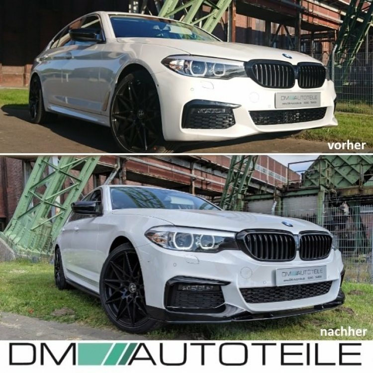 Set Sport-Performance Umrüstkit Hochglanz Schwarz Front+Heck+Seite passend für BMW 5er G30 M-Paket