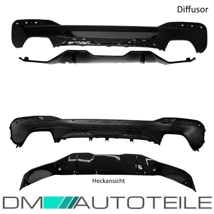 Set Sport-Performance Umrüstkit Hochglanz Schwarz Front+Heck+Seite passend für BMW 5er G30 M-Paket