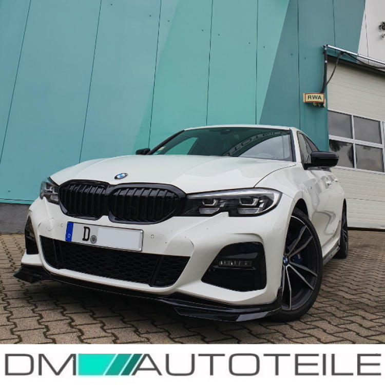 Set Sport-Performance Spoiler+Diffusor+Seitenschwelleransätze Schwarz Glanz für den BMW 3er G20 G21 M-Paket ab 2019