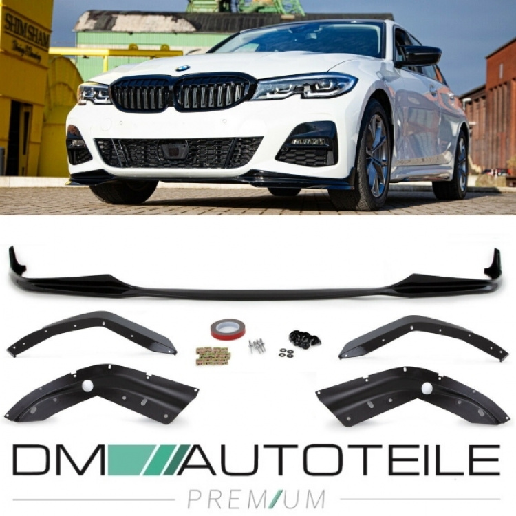 Sport-Performance Frontspoiler Lippe Schwarz glanz passt für BMW 3er G20 G21 M-Paket ab 2019