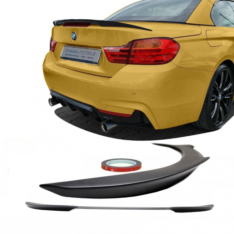 Set Heckspoiler Kofferraum Schwarz Matt +3M passend für BMW 4er F33 Cabriolet nicht M4 Bj. 13-20