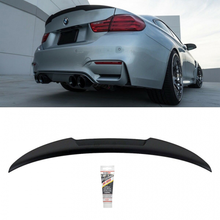 Set Heckspoiler Sport-Performance schwarz matt Kofferraumspoiler Performance V für BMW 4er F32 Coupe Bj 2014>