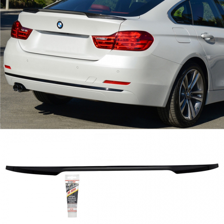 Set BMW 4er F36 Gran Coupe Heckspoiler Hecklippe Sport-Performance Carbon Optik 14>