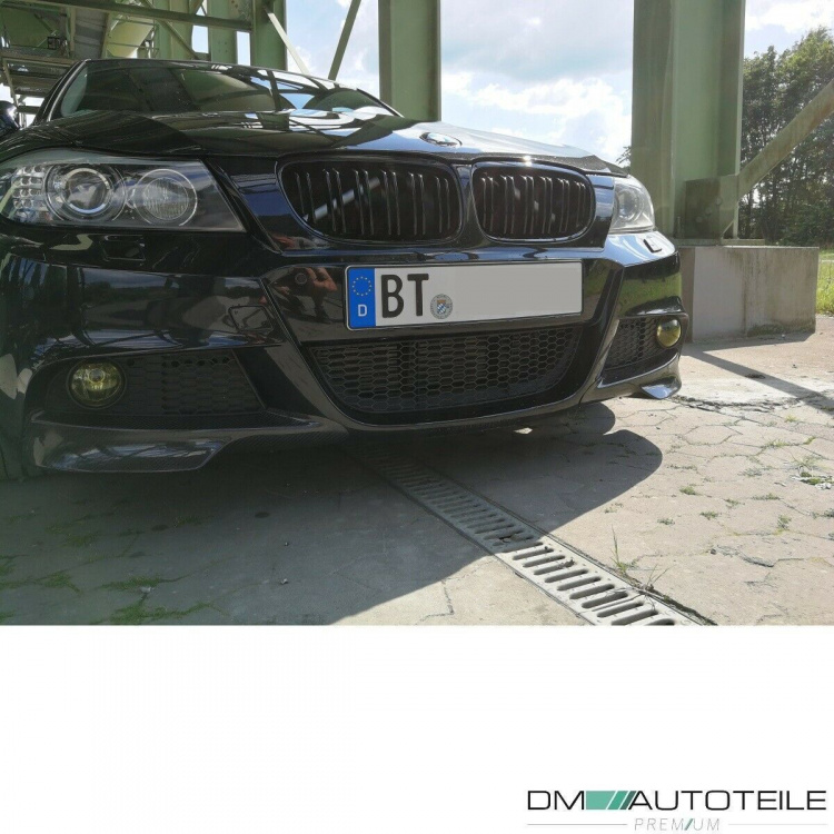 2x Kühlergrill Schwarz Hochglanz Doppelsteg passend für BMW 3er E90 E91 auch LCI 08-11 FACELIFT