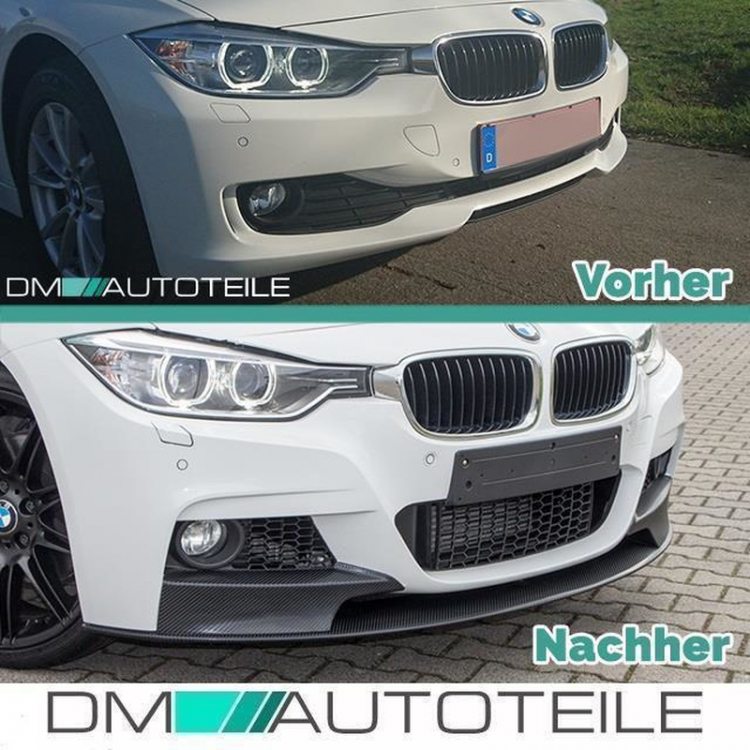 SET Sport-Performance Ansätze + Front + Heck Spoiler + Diffusor passend für BMW 3er F30 mit M-Paket