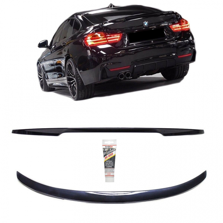 Sport-Performance Heckspoiler Hecklippe Schwarz Glanz 475 Code hinten passend für BMW 4er F36 Gran Coupe ab Baujahr 2013 - Heute