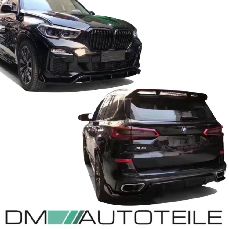 Sport-Performance Bodykit Komplett +Doppelsteg Grill schwarz glanz passt für BMW X5 G05 M-Paket ab Bj 2018