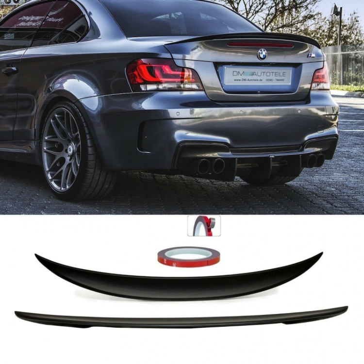 Sport-Performance Heckspoiler Schwarz Matt +3M passend für BMW 1er E82 Coupe+ABE