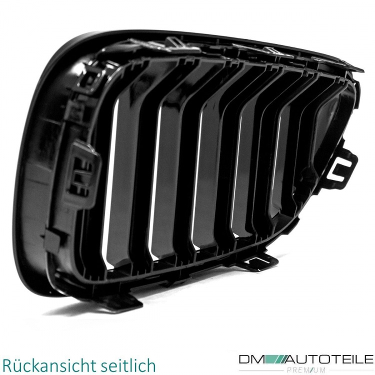 2x Doppelsteg Kühlergrill Grill Schwarz Glänzend passend für BMW 2er F22 F23 + M-Paket 14