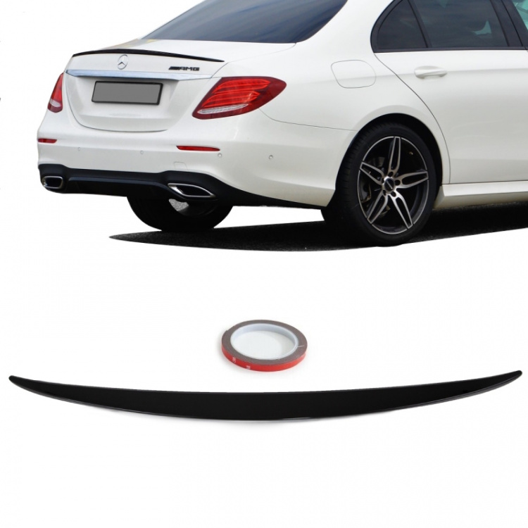 SET Sport Heckspoiler Schwarz Glanz + 3M passt für Mercedes E-Klasse W213 auch AMG E63