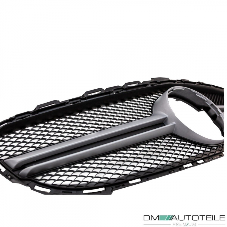 Wabendesign Kühlergrill Silber passt für Mercedes W205 C-Klasse nicht C63 AMG bj 14-18 ohne Kamera