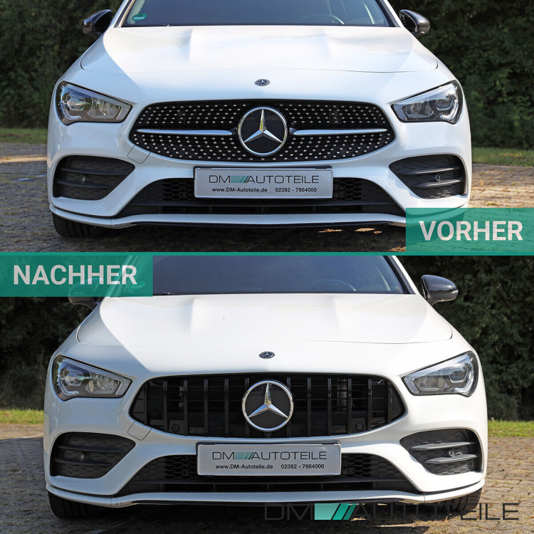 Kühlergrill Schwarz glanz passt für Mercedes CLA W118 ab 2019 für PDC ohne Kamera