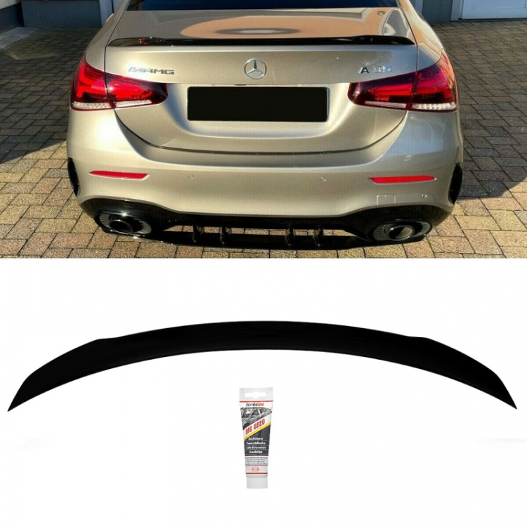 Set Kofferraumspoiler Heckspoiler Spoiler Hochglanz Schwarz passt für Mercedes A-Klasse W177 auch A35 AMG