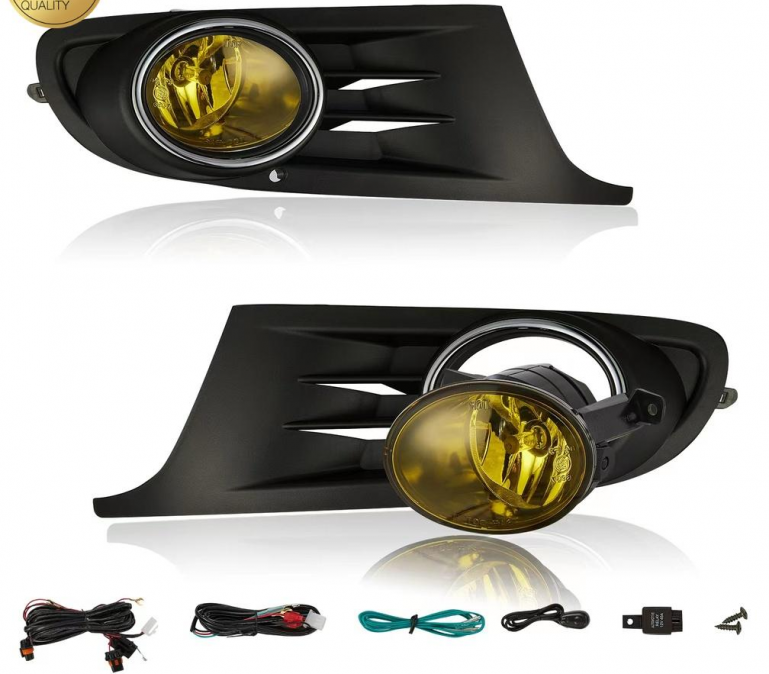 Upgrade Design Nebelscheinwerfer Set für VW Golf 6 (VI) / Jetta IV / Tiguan 5N / Beetle 5C 10+ Gelb Inkl. Blenden