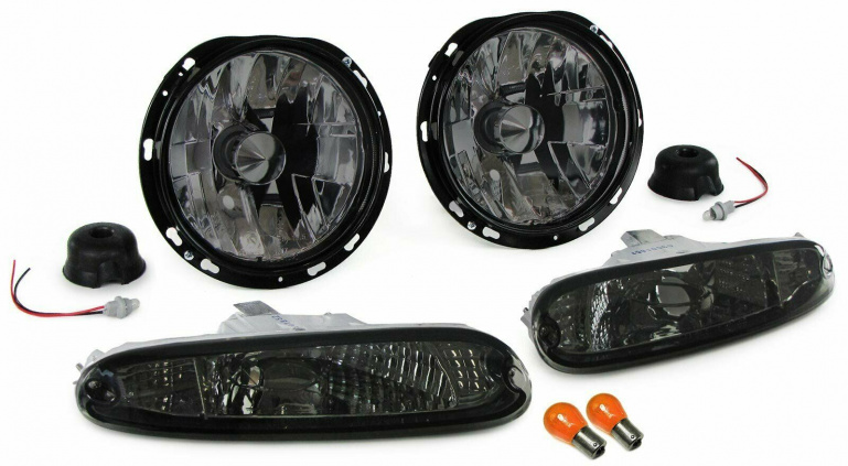 Upgrade Design Scheinwerfer mit Blinker für Mazda MX5 NA 90-98 schwarz/rauch