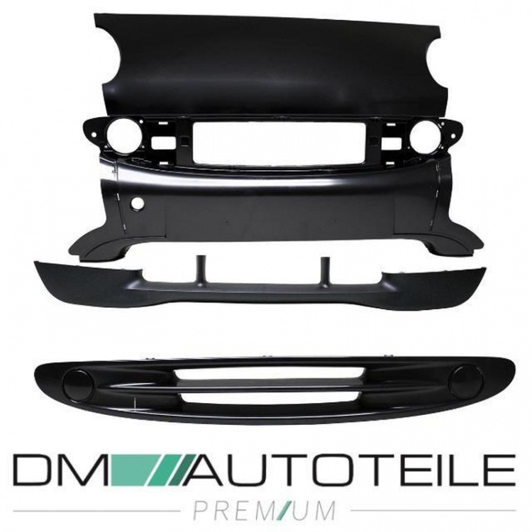 SET Smart Fortwo Cabrio Coupe 450 Mittelstück vorne+ Frontspoiler+ Kühlergitter +Kotflügel 03-07