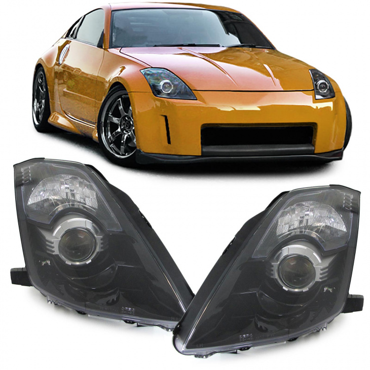 Xenon Upgrade Scheinwerfer für Nissan 350Z Facelift (D2S) Z33 schwarz/smoke 02-09