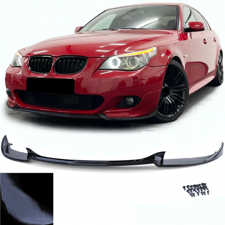 Upgrade Design Frontspoiler Lippe für BMW 5er E60/E61 Lim./Touring 07-09 3-teilig Hochglanz schwarz